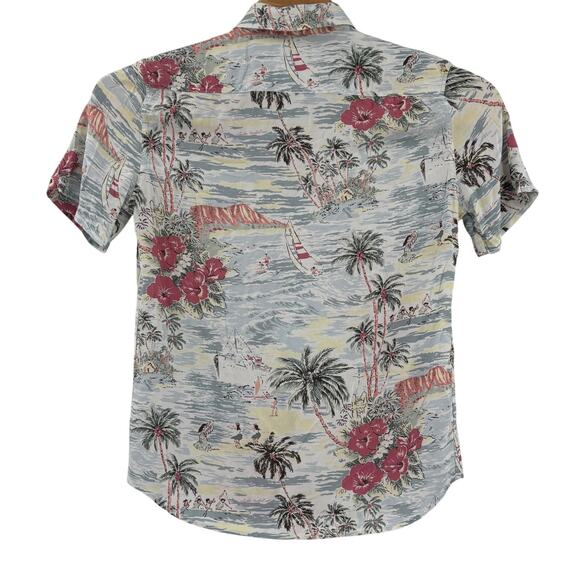 Faherty Mens Large Hawaiian Pattern Short Sleeve Button Up Shirt - Picture 6 of 6